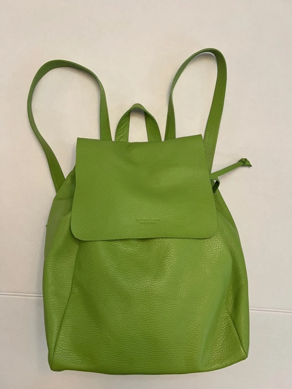 PELLETTERIA VENETA ITALY GREEN PEBBLED LEATHER BACKPACK BAG